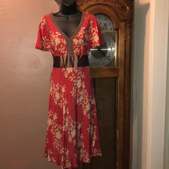 Anthropologie Dresses & Skirts - Anthropologie Maeve silk floral flutter dress 4
